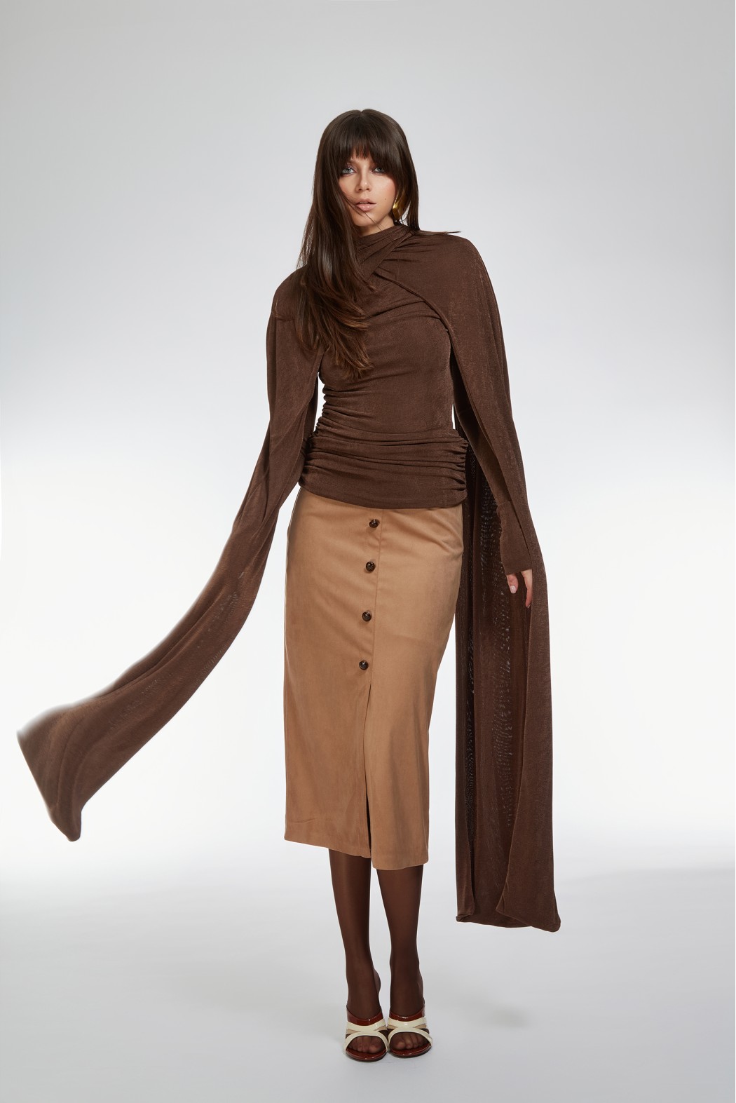 FOLLINA BLUSA CIOCCOLATO