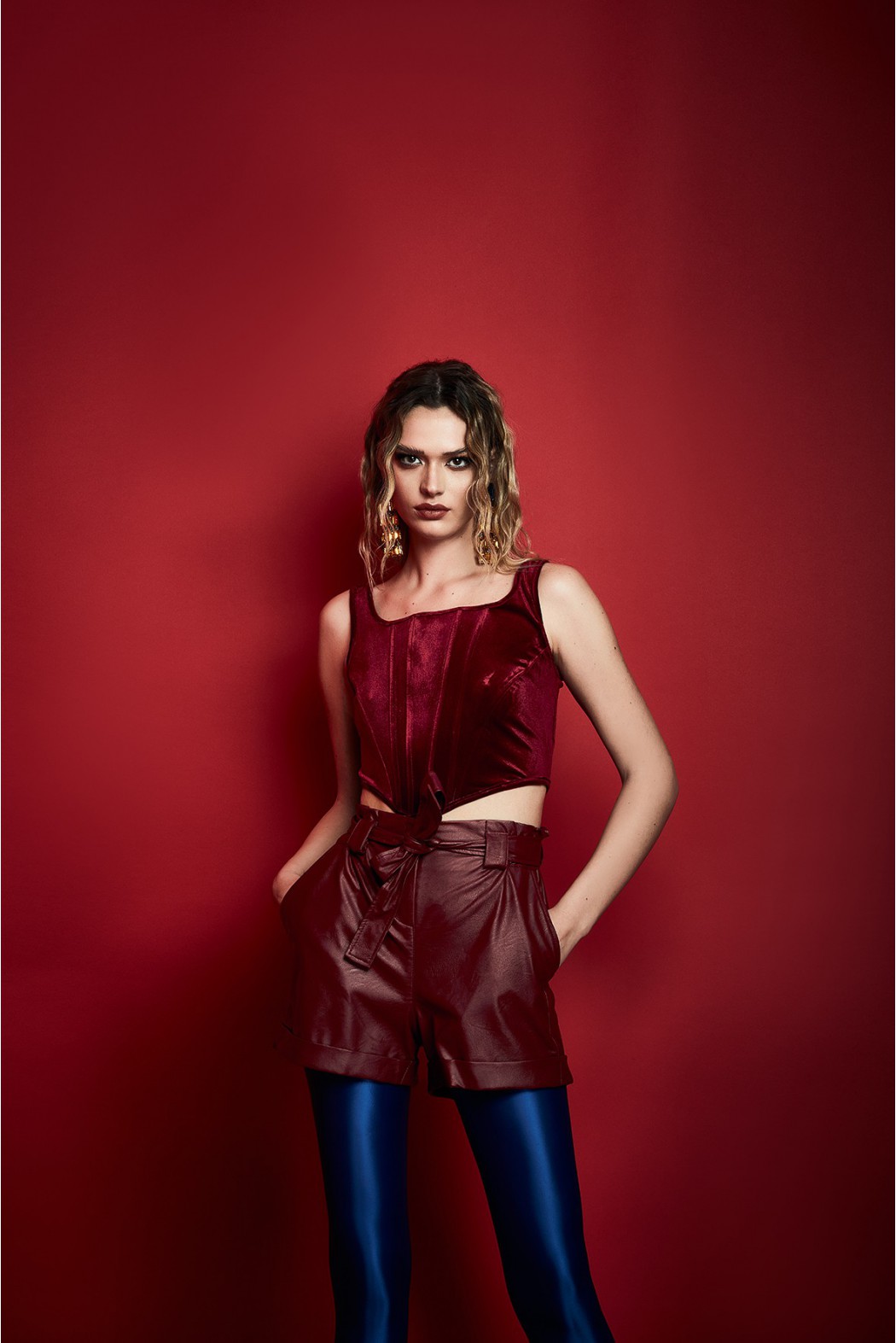 CAPUCINE090W2A7 SHORTS BORDEAUX