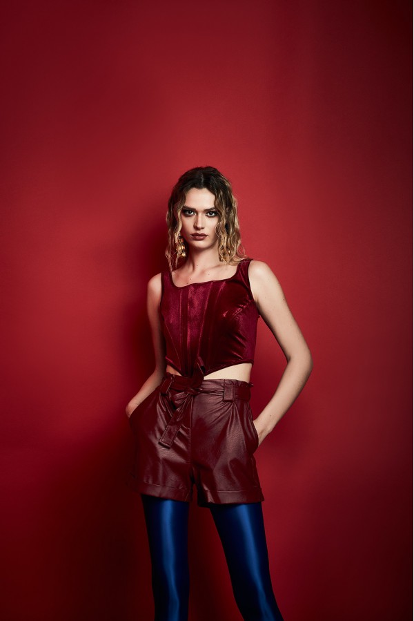 CAPUCINE090W2A7 SHORTS BORDEAUX