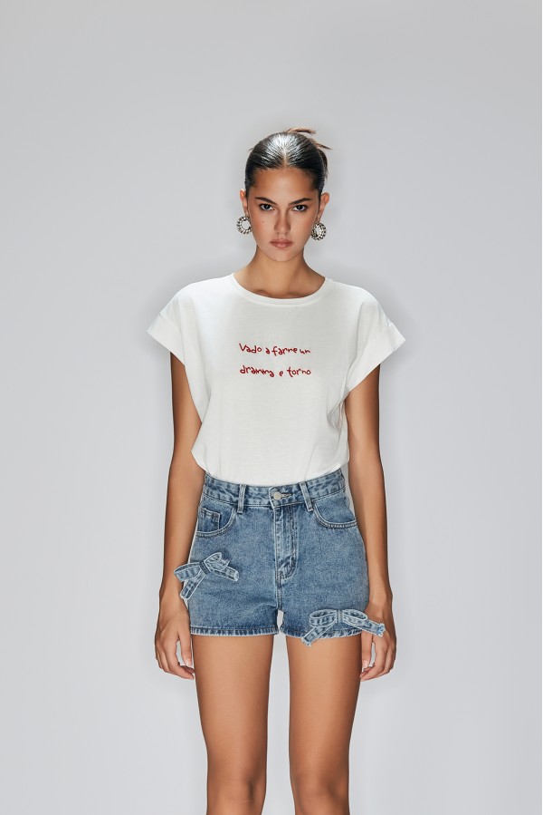 DRAMMA     000S5D7 T-SHIRT BIANCO