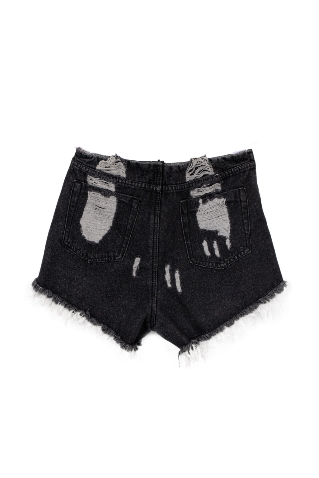 Denim Shorts Pantaloncini Neri QLHYPE
