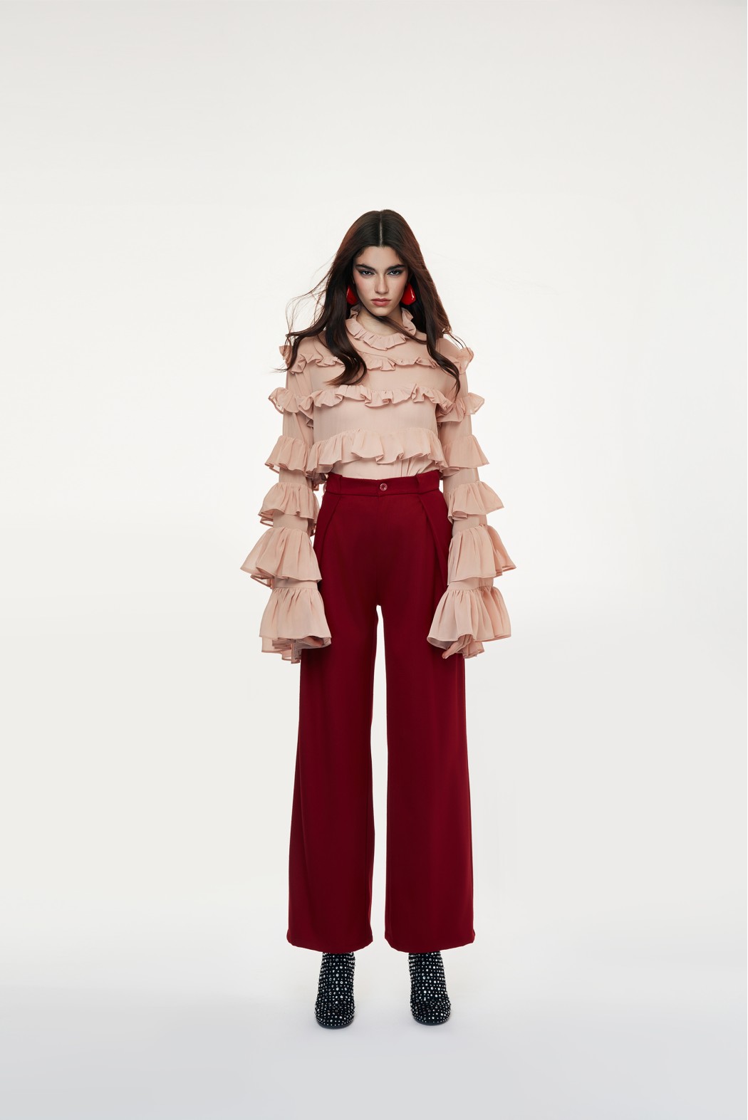 ITRI       240W5A7 PANTALONI BORDEAUX