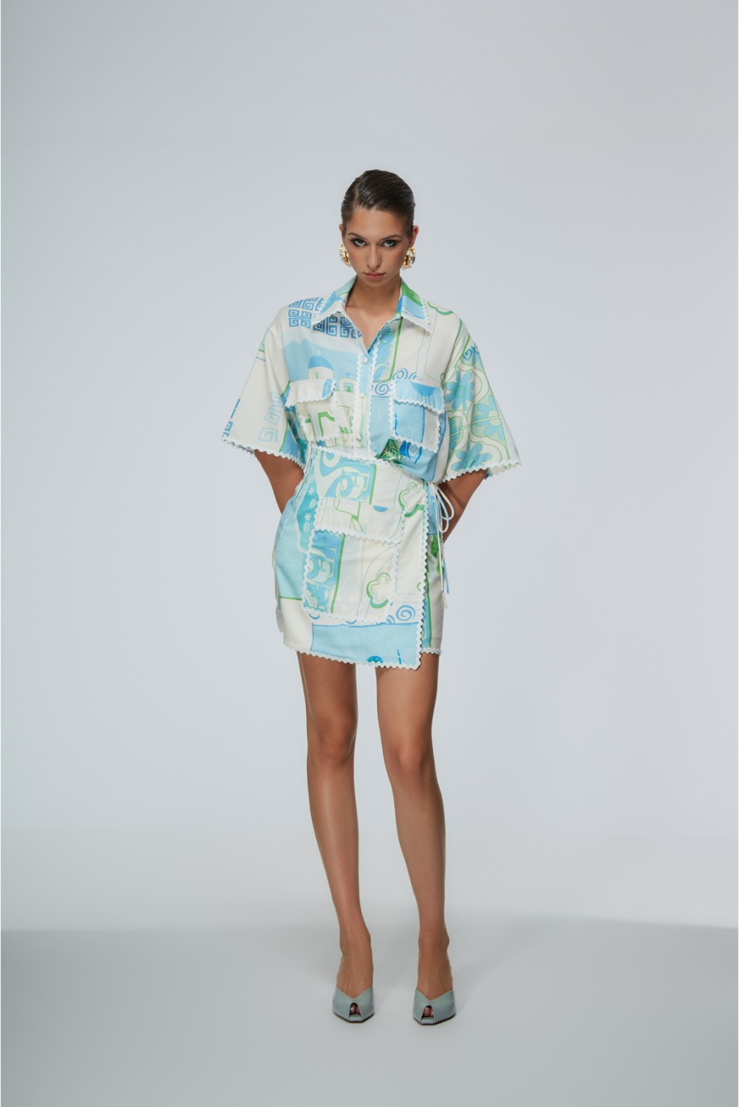 MARSALA GONNA BIANCO CELESTE