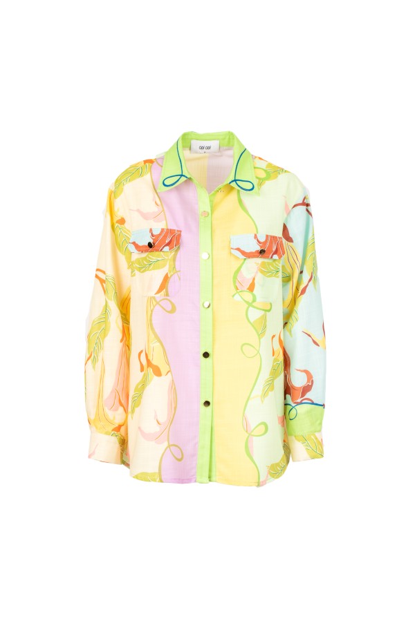 MASCALI CAMICIA VERDE ROSA GIALLO