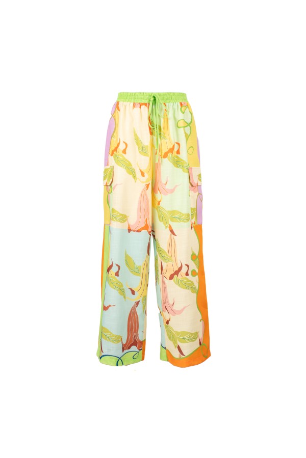 MASCALI PANTALONE VERDE ROSA GIALLO