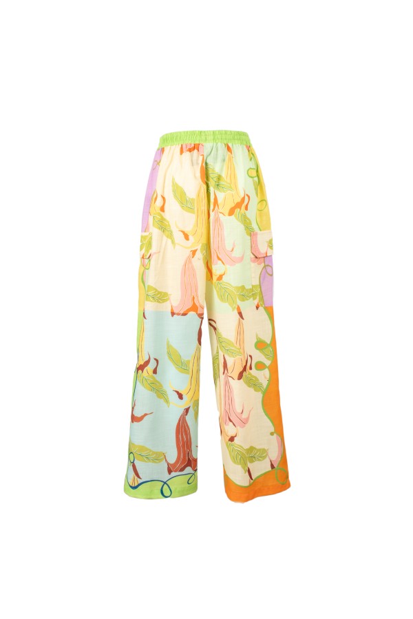 MASCALI PANTALONE VERDE ROSA GIALLO