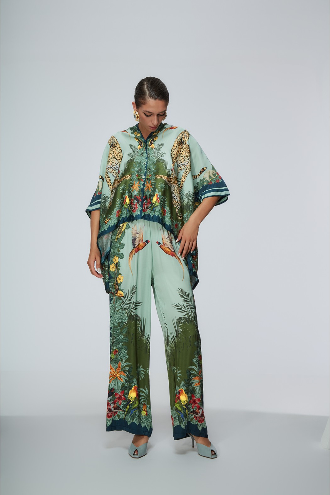 PAESTUM PANTALONE OTTANIO VERDE ACQUA