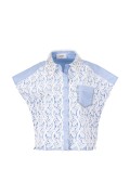 VALDIERI CAMICIA BIANCO CELESTE